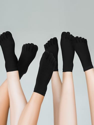 Image of Bencailor 6 /12 /32Pairs Women Toe Socks Five Toe Cotton Socks Ankle Sock with Toes Separated for Women Men Athletic Running