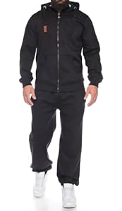 Finchman Finchsuit 1 Herren Jogging Anzug Trainingsanzug Sportanzug FMJS135, Black, L