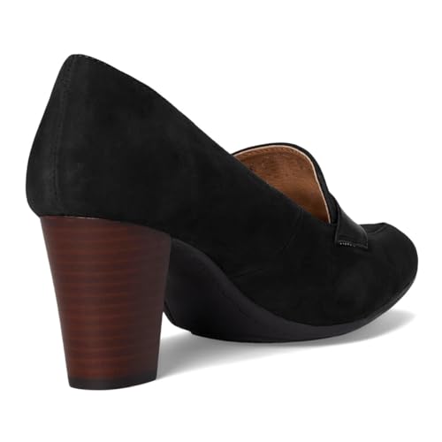 Image of SHODENSE Women Chunky Kitten Heel Pumps Shoes Round Closed Toe Slip On Suede Penny Loafers Matte Block Mid Heels Dress Loafer Almond Toe Comfort Oxford Shoes Office Work Classic Elegant 4-11 M US