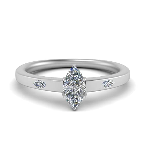 Bague fiançailles 3 pierres argent plate finie l'inconfort des grandes tailles