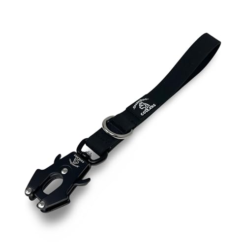 SparkDog Hundeleine für Verkehrskontrolle, 30,5 cm, Biothane-Leine, Frosch-Stil, Clip, Edelstahl, strukturierter Griff, wasserdicht, strapazierfähig für Diensthund, Pit Bull, Malinois, Mastiff