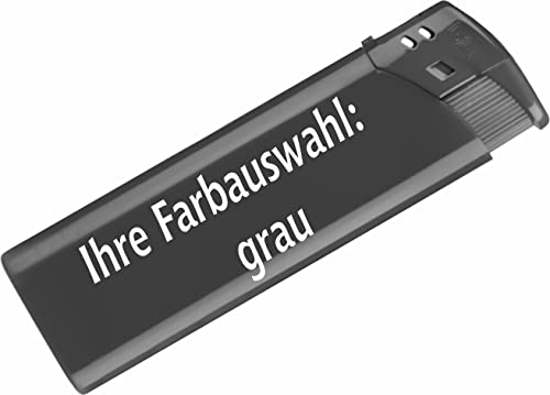 #teamludorf 100x Elektronik-Feuerzeug mit Druck - Beidseitig Bedruckt - Nachfüllbar - Werbe-Geschenk - 100 Stück - Anthrazit