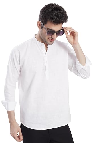 Image of DIVISIVE Men's Slim Fit Full Sleeves Cotton Short Kurta