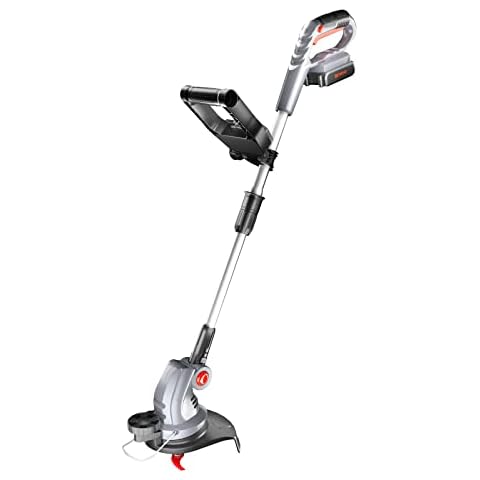 Ukoke 12in 2 in1. Cordless Electric Power Grass Trimmer & Weed Wacker, Edging and Trimmi, 3-Types Cutting Heads, 20V 2A Battery & Charger Included, Silver & Black (UGT-02) Cover