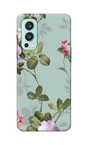 Image of Printed Hard Back Cover Case for OnePlus Nord 2 5G Back Cover (Floral Painting) -702