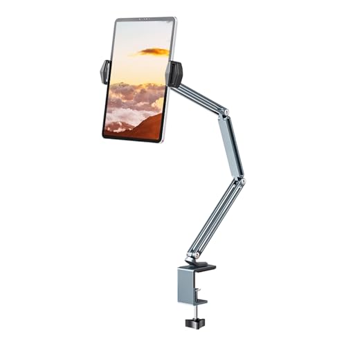 Soporte de aluminio para tableta con abrazadera universal mecánica anticaídas 5
