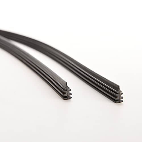 Beaupretty 2Pcs Pára Wiper Blades Limpa Borrachas de Silicone Recargas 24/26 (Preto)