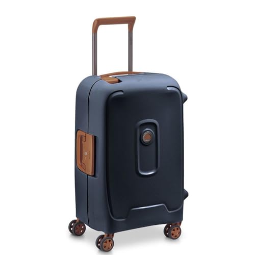 Image of DELSEY PARIS Moncey 55 cms Small Cabin Polypropylene Hardsided 8 Wheels Spinner Luggage /Suitcase /Trolley Bag for Travel with TSA Lock- Ink Blue