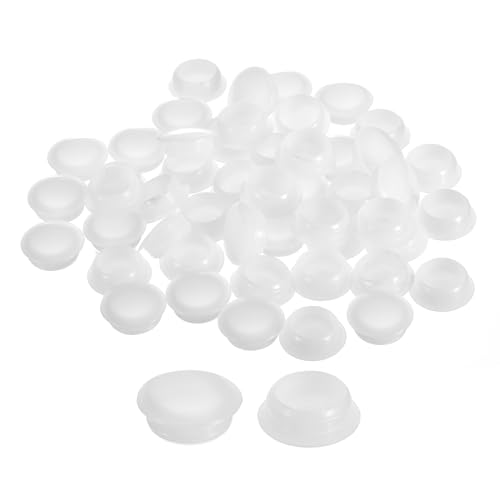 Image of uxcell 50Pcs Screw Hole Plugs, 16mm(5 /8 inch) Dia Plastic Snap in Locking Hole Covers Flush Type Caps for Furniture Cabinet Cupboard, Clear