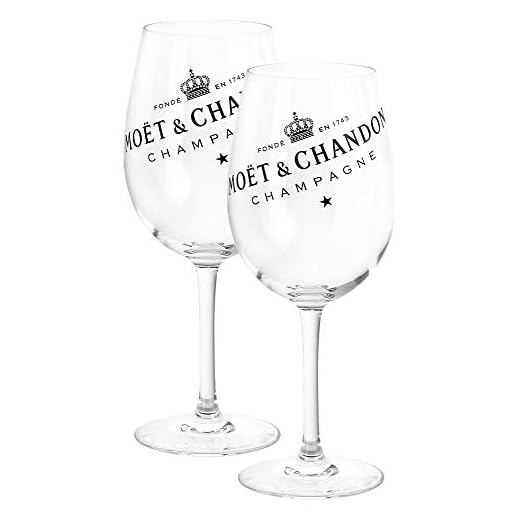 Moët & Chandon Brut Impérial Champagner mit Geschenkverpackung (1 x 0.75 l) 2 Moët & Chandon 2er Set Champagner Glas Gläser Ice Imperial Echtglas klar mit schwarzem Schriftzug