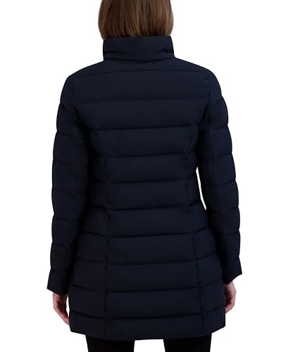 Laundry by Shelli Segal Women’s Black Stretch Quilted Puffer Jacket with Faux Fur Hood, X-Small – Elevate Your Winter Style! - Image 6