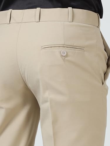 Image of Mc Henry Men's Solid Techno Flex 2-inch Waist Expandable Premium Luxurious Wrinkle Free Slim Fit Trousers