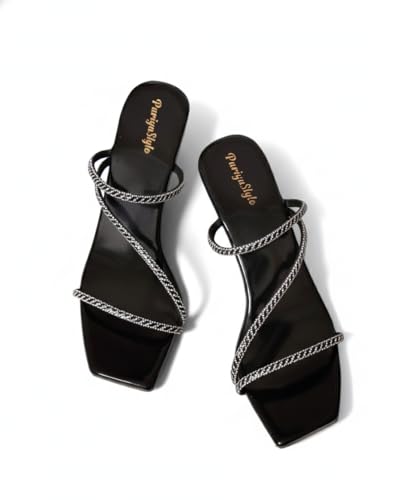 Image of Women's Lavender Block Heel Sandals with Rose Gold Glitter Straps, Ankle Strap Style, 2.5 Inch Heel, UK Size 3-8