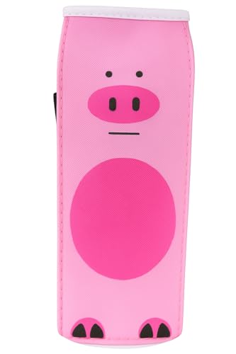Estojo Escolar Garrafa de Leite com Estampa de Animais Divertidos – PVC Resistente, 20x6cm – Para Crianças e Adolescentes. (Rosa)