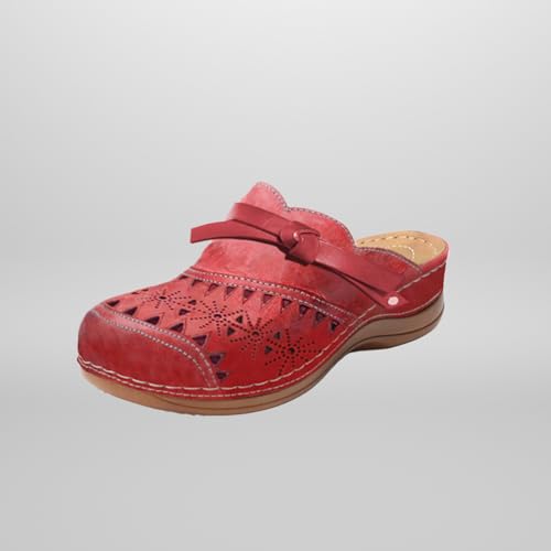 Clogs for Women 2025 Summer Comfortable Wedge Sandals Breathable Hollow Out Closed Toe Slip On Slippers Beach Arch Support Outdoor Slippers Round Platform Shoes2