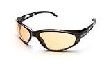 Edge Eyewear SW114 Dakura Safety Glasses, Black with Amber Lens
