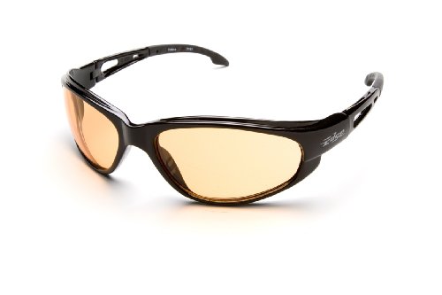 Edge Eyewear Amber Safety Glasses, Scratch-Resistant, Wraparound