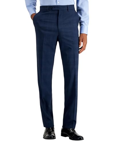 Nautica Mens Modern fit 2 Piece Suit 46 R / 41 Waist Blue Plaid Plaid Stretch2