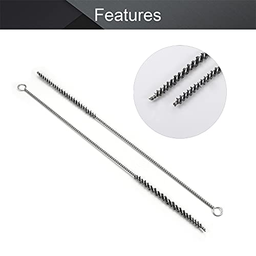 Image of Utoolmart Steel Wire Cleaning Brush, Spiral Power Tube Brush, 0.2-inch Diameter 12-inch Length, 2pcs