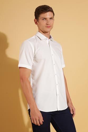 Image of Fyltr Men's Regular Fit Solid Shirt - Half Sleeve | Formal Shirts for Men