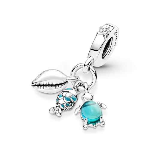 Pandora Fish, Sea Turtle & Conch Triple Dangle Charm Bracelet Charm Moments Bracelets - Stunning Women's Jewelry - Made with Sterling Silver & Enamel4