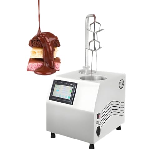 SIEEOUR Máquina Templadora De Chocolate, Máquina Dispensadora De Chocolate Automática, Equipo Templador Comercial 5.5L con Mesa Vibratoria para Fuente, Acero Inoxidable, Inmersión De Fresas