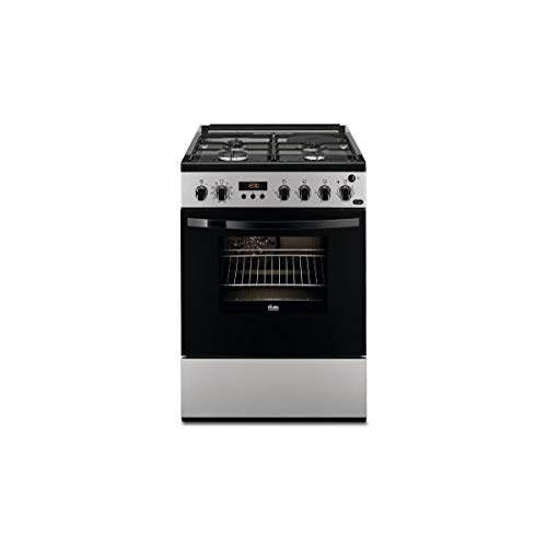 Cuisiniere gaz Faure FCM656HPSA  - Silver - Classe énergétique A / Plaque Gaz + électrique / Four Electrique Multifonction / chaleur tournante - Pyrolyse - Porte tempérée