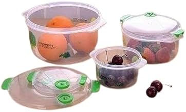 طقم علب تلاجه 12*1 علب بلاستيكية لإعداد الوجبات وتخزين الطعام مع أغطية، تصميم دائري، منظم للثلاجة، آمن للاستخدام في الميكروويف وغسالة الأطباق، متعدد الألوان H