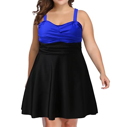 Maillot de bain deux pièces tankini chic avec short taille haute bleu