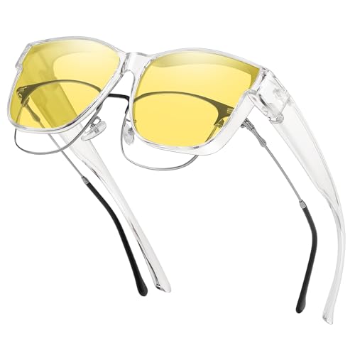 Image of GEGURI Polarized Sunglasses Fit Over Glasses for Men Women, Oversized Square Sun Glasses UV400 Protection Shades