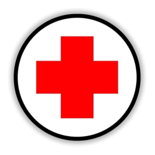 2pcs Red Cross Vinyl Decal 3.94"x3.94", Medical Symbol Sticker for Car, Window, First Aid Kit, Emergency Sign Decor |#S50404