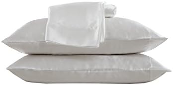 Satin Radiance Satin Pillowcase For Hair And Skin Queen Size, Solid White, Ivory Silk Pillowcase 2 Pack (20"x30"), Silky And Smooth Cooling Pillow, Satin Pillow Sham Set Of 2 With Open-Ended Closure