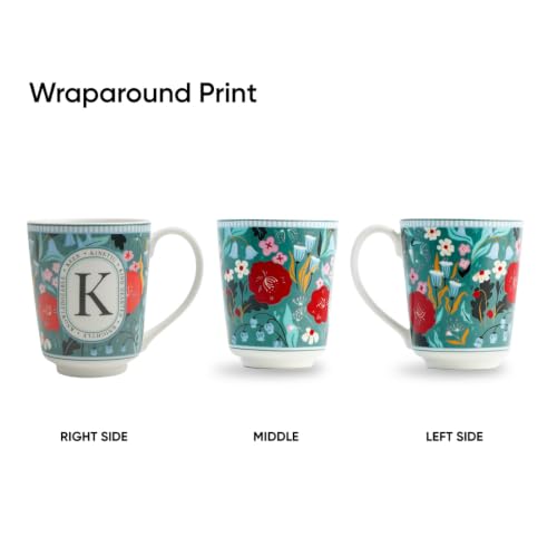 Image of Shay Alphabet Mug 300ml, Letter K Printed Coffee Mug for Girls, Boys, Friends | Ceramic Mug |Glossy Finish | Ceramic Coffee Cup | Porcelain | Microwave Safe (Alphabet Mug - K)