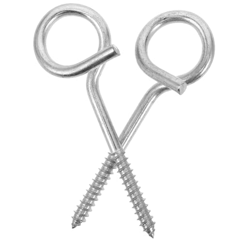 UKCOCO 2 Piezas Gancho para Columpio Ganchos De Techo para Colgar Ganchos De Luz De Navidad Ganchos y Argollas De Metal para Puertas Pestillo De Gancho y Ojo Ganchos De Hamaca Plata Acero