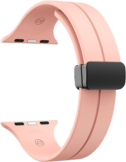 Image of Soft Silicone Sport Band Compatible with Apple Watch Ultra 49mm 45mm 44mm 42mm Magnetic Clasp Adjustable Strap For iWatch Series 10 9 8 7 6 5 4 3 2 1 SE Ultra 2nd gen (Only Strap, No Watch)