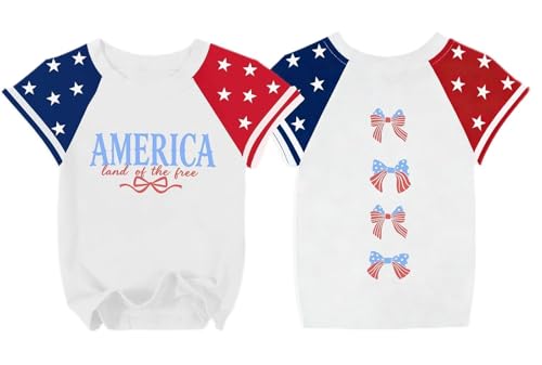 Image of AMWIPE Boys Girls USA Shirt Kids 250 Anniversary USA Shirts American Flag Tshirt 4th of July Outfits Cute Patriotic Top 6-14y