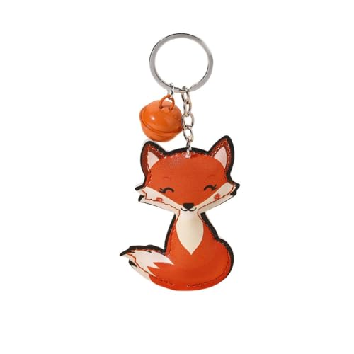 Cute Fox Hammerhead Animal Keychain with Bell Decor Keyrings for Women-Fox