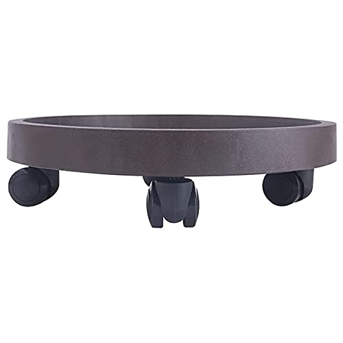 Support de pot de fleurs robuste avec roulettes noir 46 cm