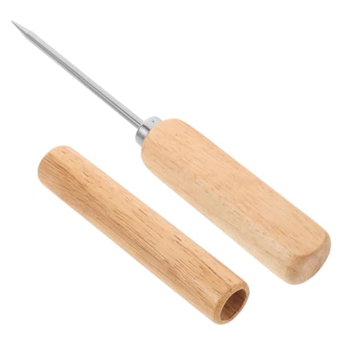 OFFSCH Ice Shaving Tool Ice Cube Breaker Bartending Ice Wood Handle Ice Crusher for Home Bar Party