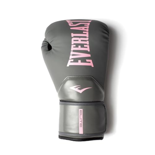 Everlast Elite - Guantes de entrenamiento unisex gris/rosa, 14 onzas