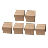 TEHAUX 6個榉木方块玩具 幼児用木製積み木 み合わせ自由 丸角デザイン 素