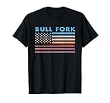 Vintage Sunset American Flag Bull Fork, Nevada Women Men T-Shirt