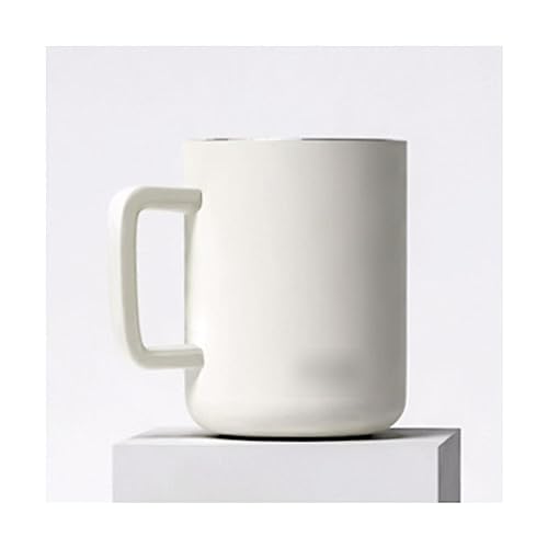 SUREK Taza moderna portátil de acero inoxidable taza de café con tapa simple oficina taza de agua 400ml/13 oz casa hermosa, blanco
