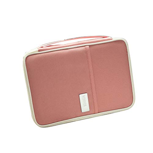 Vkospy Reisen ID-Karte Flugtickets Aufbewahrungstasche Kreditkarte passort wasserdichte Reisepass Reisehandtasche Handtasche Nylon-Reißverschluss-Mappen-Hand Rosa