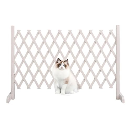 Puerta para animales domésticos de interior | Valla de madera sin agujeros | Barrera retráctil para gatos y perros – Para cocina, pasillo, dormitorio, salón, apartamento, niño, cachorro