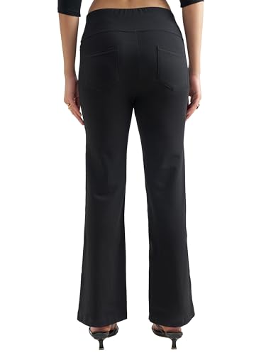 Image of Tokyo Talkies Women's Stretchable Bootcut Pants | High Rise Flared Trousers |Travel & Formal Wear|Workwear Trousers