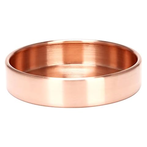 BOKIE Copper Round Storage Tray Desk Metal Storage Organizer Jewelry Organizer Small Items Storage Dishes Home Decor 10cm x 10cm(Gold) Cover