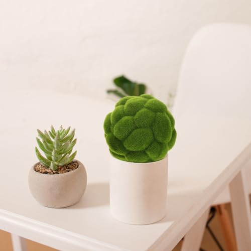 Image of DOITOOL Green Moss Balls Decorative for Bowls - 4 Pcs Fake Moss Balls Faux Decorative Spheres for Bowl Fillers, Vase Filler, Wedding Decor, Table Arrangement, DIY Crafts (3.9 inch + 4.7 inch) (Pack of 2)