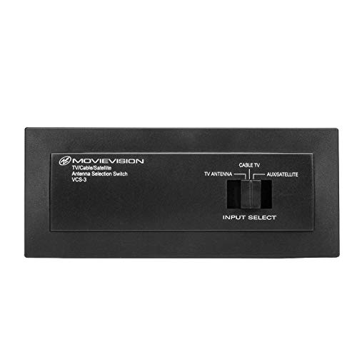 3-Position Antenna Switch Box with 3 Inputs & 1 Output for TV/AUX-SAT/Cable