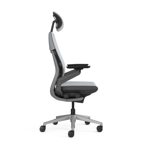 Image of Steelcase Gesture Office Chair - Ergonomic Work Chair with Wheels for Carpet - Comfortable Office Chair - Intuitive-to-Adjust Chairs for Desk - 360-Degree Arms (Era Blue Nickel - HR)